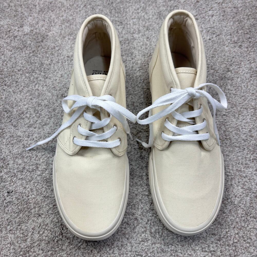 New! Polo Ralph Lauren Keaton Chukka boot sneakers color Ecru size 7.5 - Picture 2 of 9
